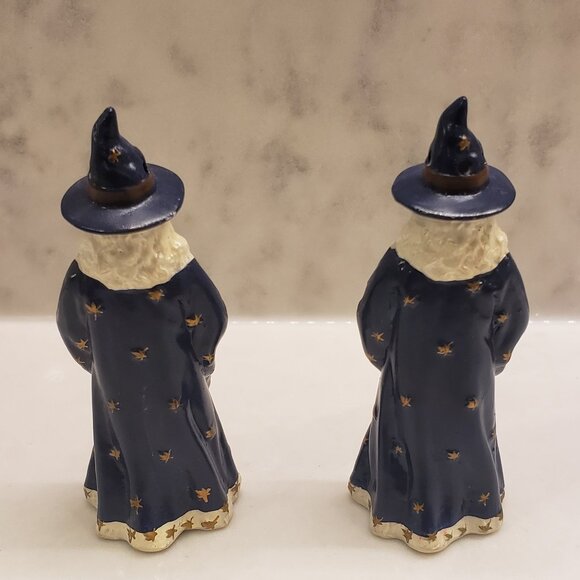Vintage Wizard With Staff w/ Crystal + Starry Robe - Salt & Pepper Shakers - Picture 4 of 9